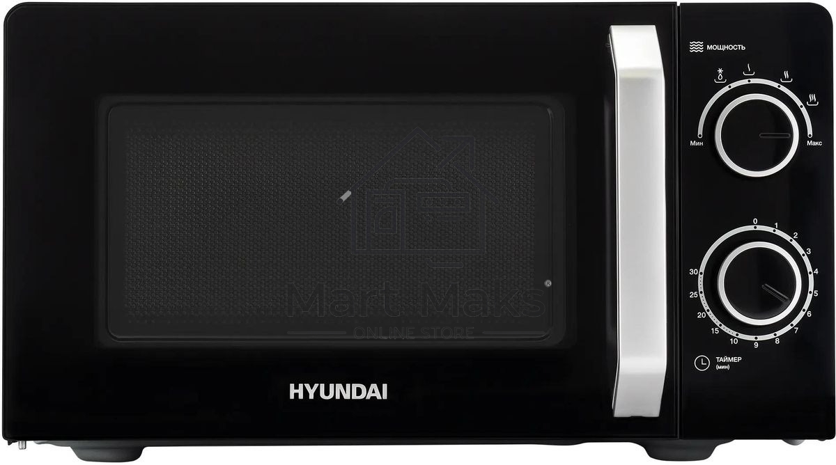 Микроволновая печь Hyundai HYM-M2052 черный, 20 л, 700 Вт, переключатели - поворотный механизм
