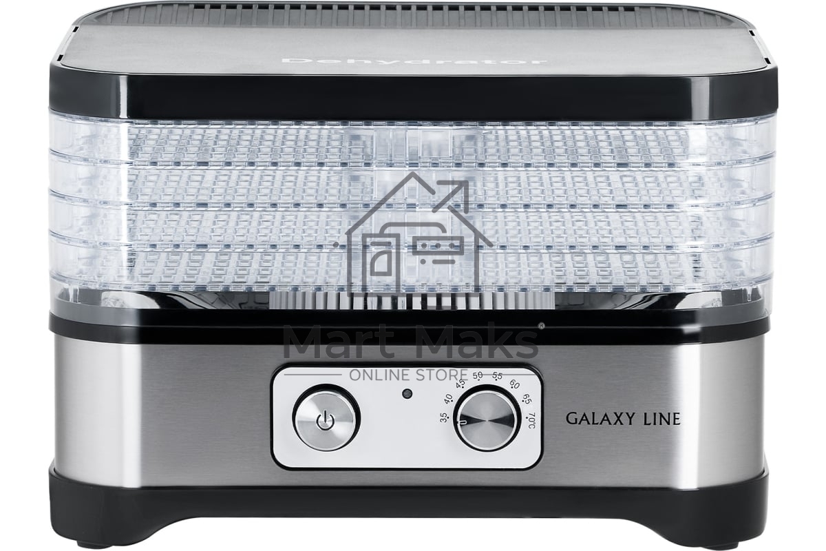 Сушилка для овощей и фруктов Galaxy Line GL 2639, черный с серебристым, с механическим управлением, 500 вт