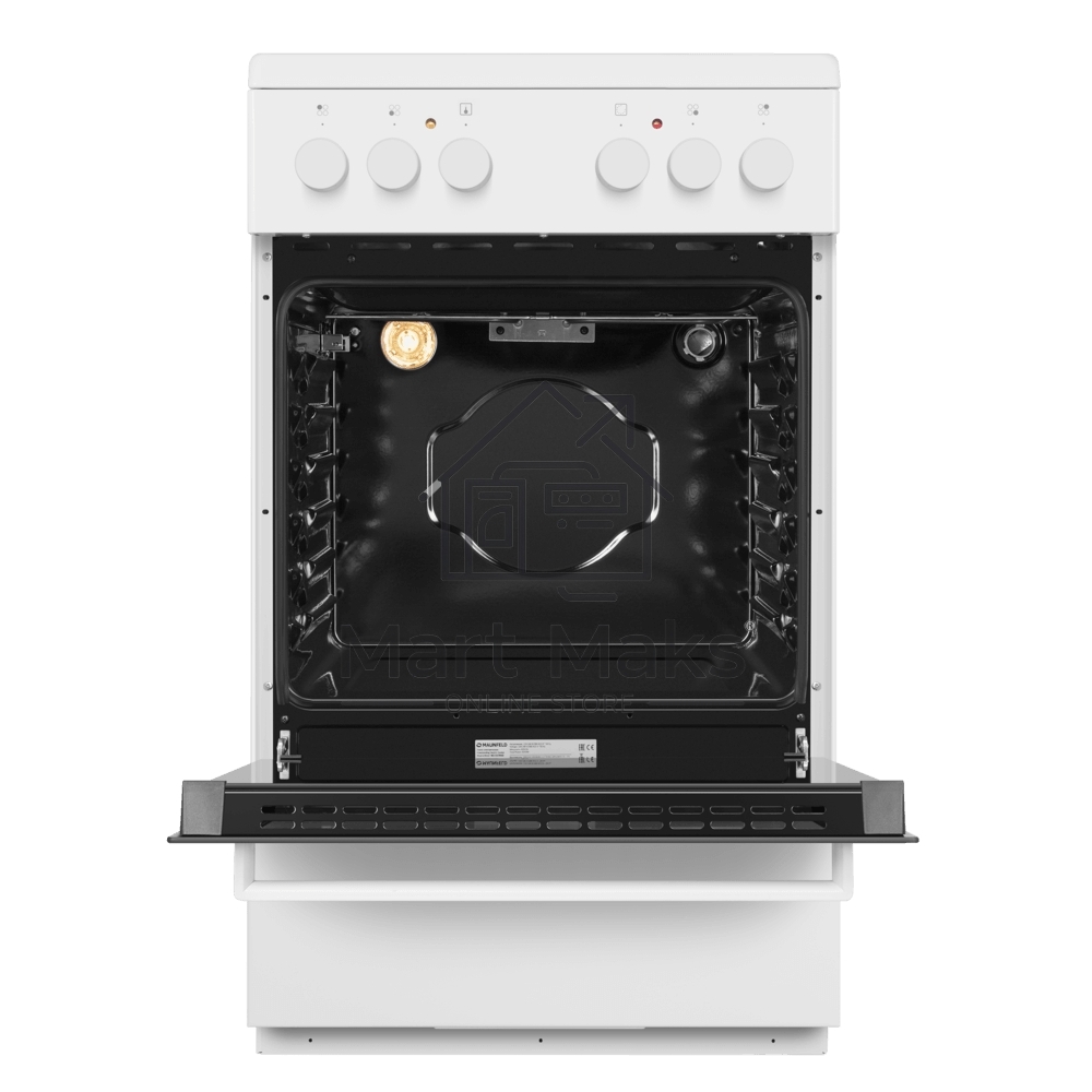 Плита электрическая Maunfeld MEC55CW07 белый, конфорок 4 шт, духовка 60 л, 50 см x 85 см x 60 см