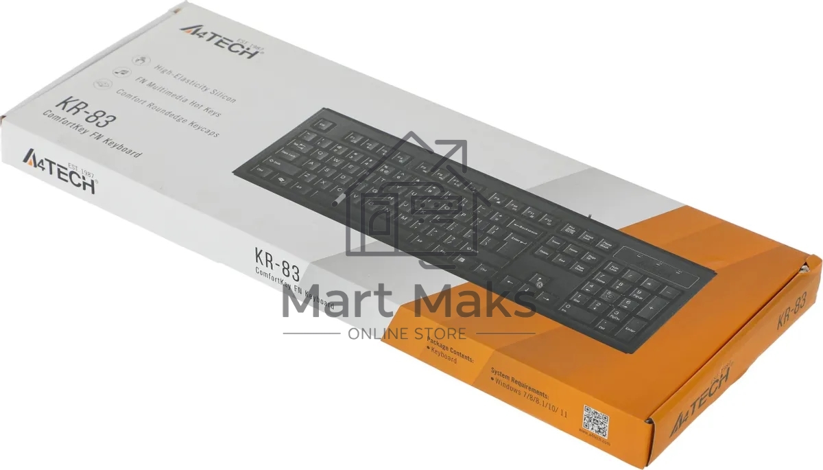Клавиатура A4Tech KR-83 проводная, USB, черный