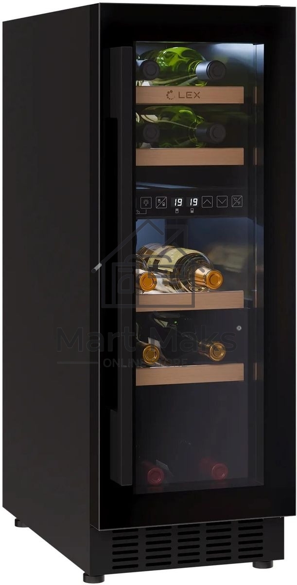 Винный шкаф LEX LWD3017BL dual zone 1-нокамерн. черный