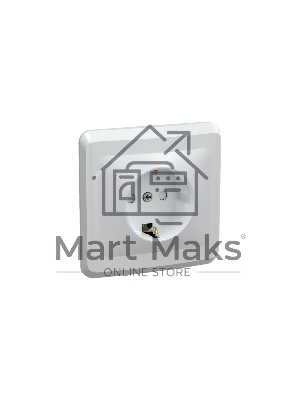 Розетка 1-м СП Вега РСш10-3-ВБ с заземл. контактом и защ. штор 16А бел. ИЭК ERV14-K01-16-DM