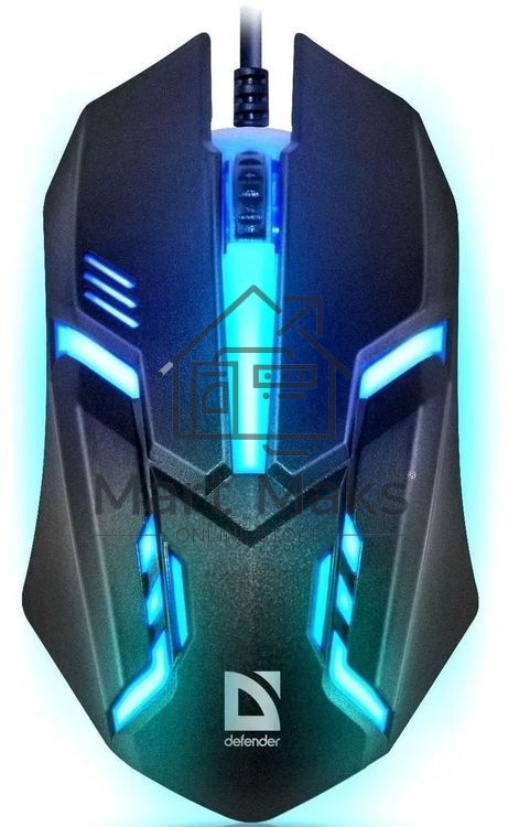 Мышь проводная Defender Hit MB-550 черный, 1600 dpi, USB, кнопки - 4