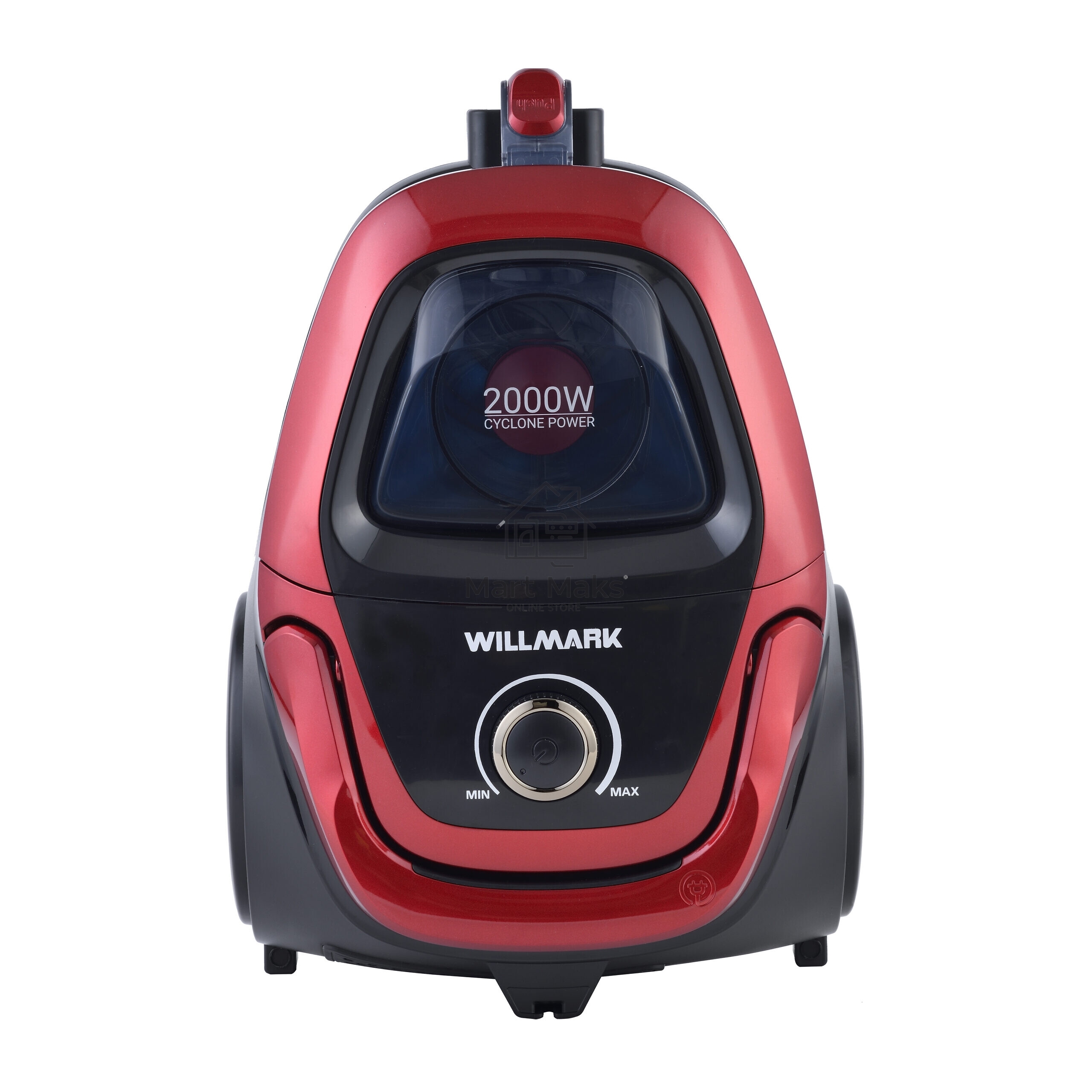 Пылесос Willmark VC-2630CYM ярко-красный, 450/2000 Вт, уборка сухая, пылесборник контейнер 2.5 л