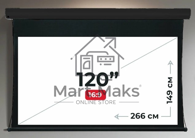 Экран для проектора S'OK Apollo SGPSMT-266x149A бокового натяжения, звукопрозрачный, белый к