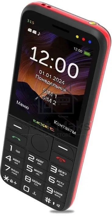 Мобильный телефон TeXet TM-315 цвет черный-красный