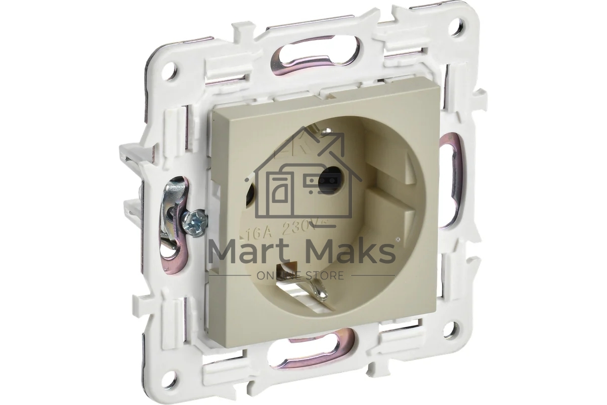 Розетка IEK SKANDY SK-R05B (SK-R11-16-K10) с заземлением, без защитных шторок 16А, бежевый