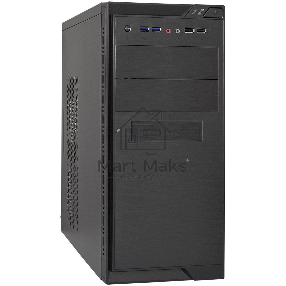 Компьютерный корпус Minitower ExeGate MA-372UX Black, mATX <без БП> 2*USB+2*USB3.0, Audio