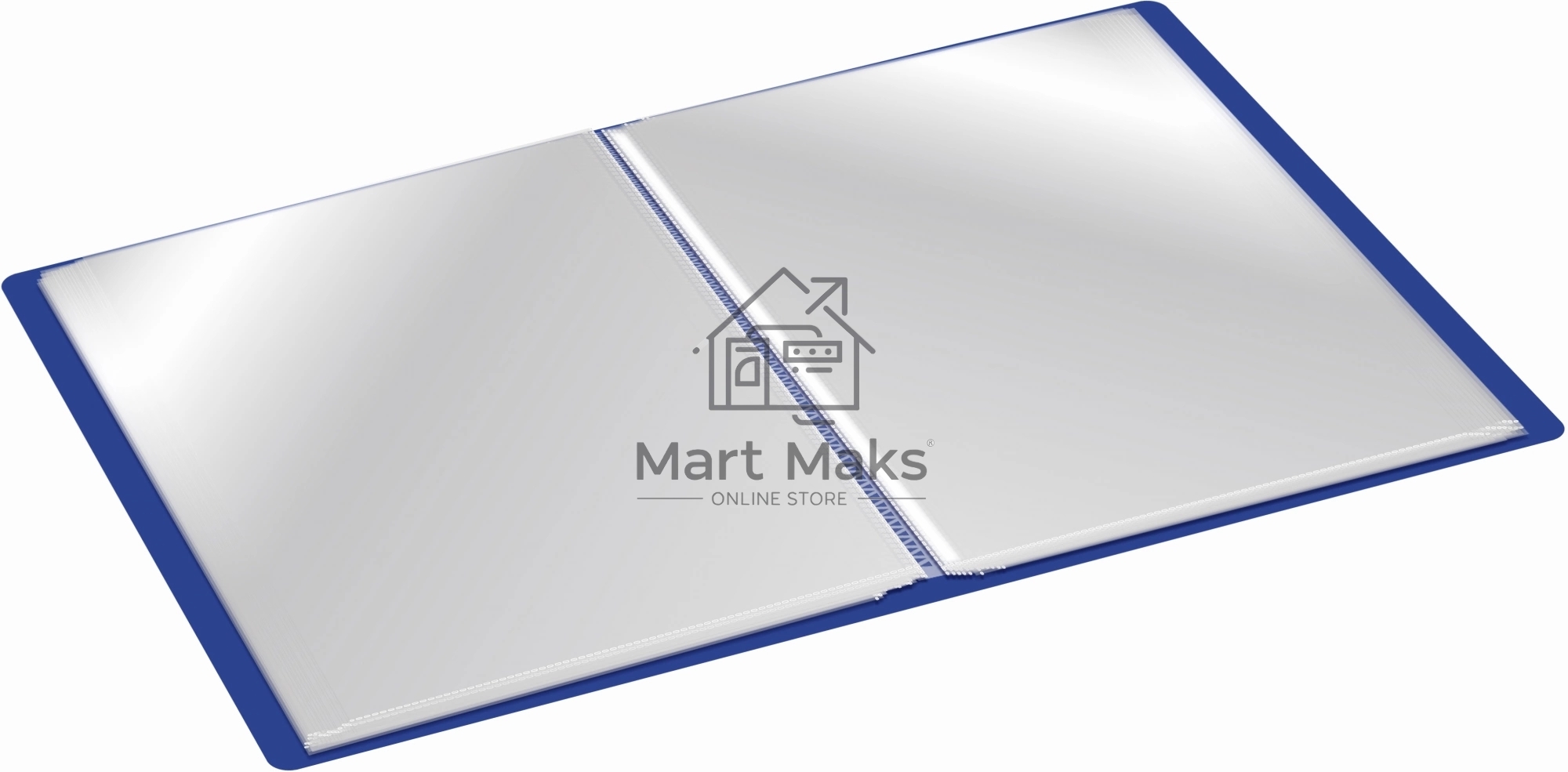 Папка с 80 прозрачными вкладками Silwerhof Eco A4, пластик, 0.7мм, синий