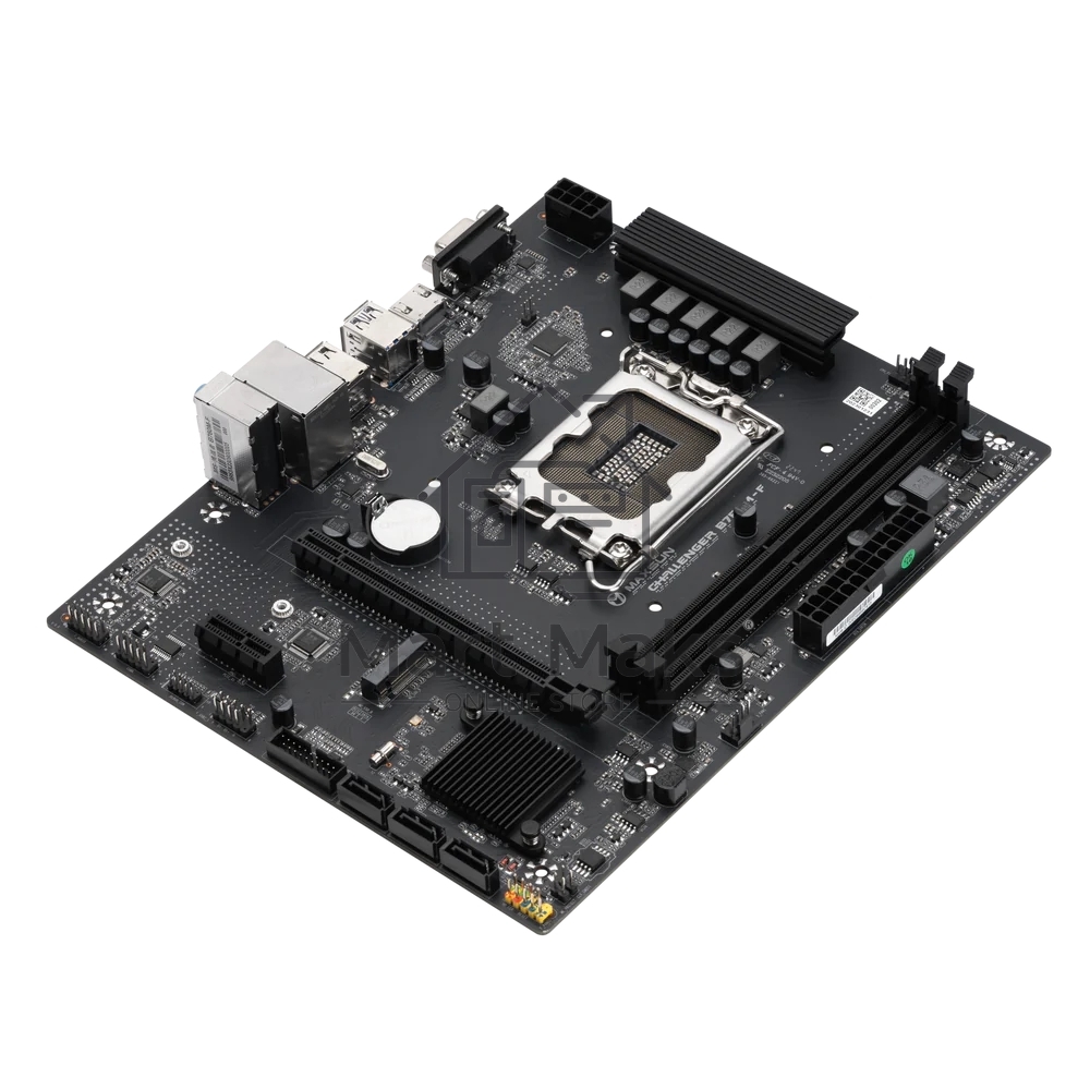 Материнская плата Maxsun Challenger B760M-F, LGA 1700, Intel B760, 2xDDR4, 3xSATA III, 2xM.2, 1xPCIe 4.0 x16, 1xHDMI, 1xVGA, 1xRJ-45 1Gb LAN, 2xUSB 3.2 Gen 1, 4xUSB 2.0, 3x3.5 мм, 5.1, mATX