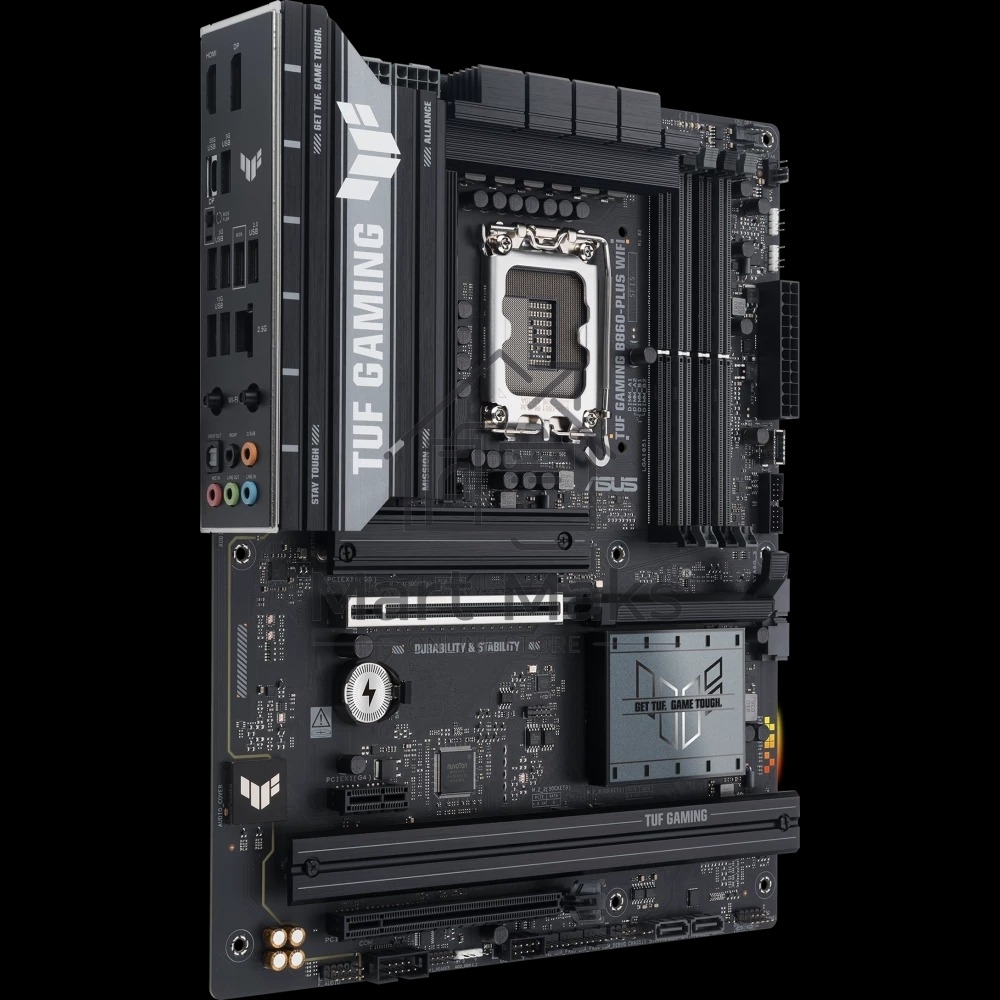Материнская плата ASUS TUF GAMING B860-PLUS WIFI, LGA 1851, Intel B860, 4xDDR5, 4xSATA, 3xM.2, 1xPCIe 5.0 x16, 1xPCIe 4.0 x16, 1xDP, 1xHDMI, 1x 2.5Gb LAN, 1xUSB 20Gbps, 2xUSB 10Gbps, 3xUSB 5Gbps, 2xUSB 2.0, 5x3.5 мм, 7.1, ATX