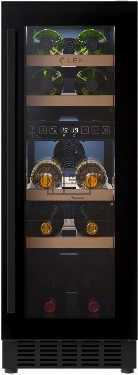 Винный шкаф LEX LWD3017BL dual zone 1-нокамерн. черный