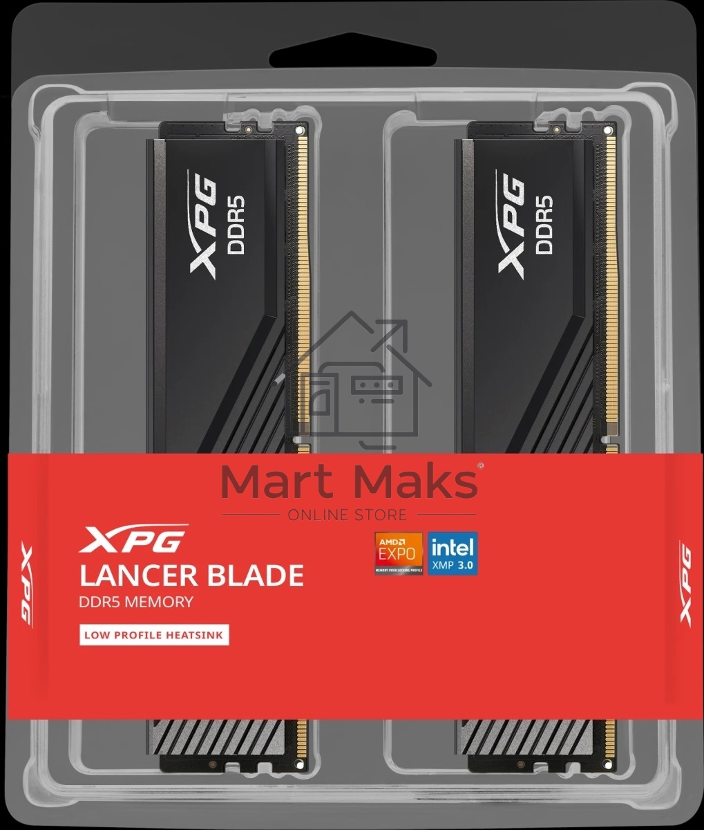 Оперативная память XPG Lancer Blade, DDR5, 32GB (2x16 GB), 6000 MHz, CL36, радиатор, черный