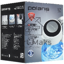 Чайник электрический Polaris PWK-1704-СGL белый/черный, 2200 Вт, 1.7 л, стекло, подсветка