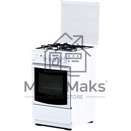 Плита комбинированная Flama RK 23-121 W белый, конфорок 3 газовых и 1 электрическая, духовка 50 л, 50 см x 85 см x 60 см
