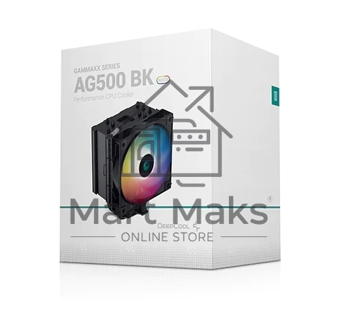 Кулер для процессора DEEPCOOL AG500 BK ARGB черный, 120 мм, алюминий/медь, 1850 об/мин, 29.4 дБ, 4 pin, 240 Вт, 155 мм