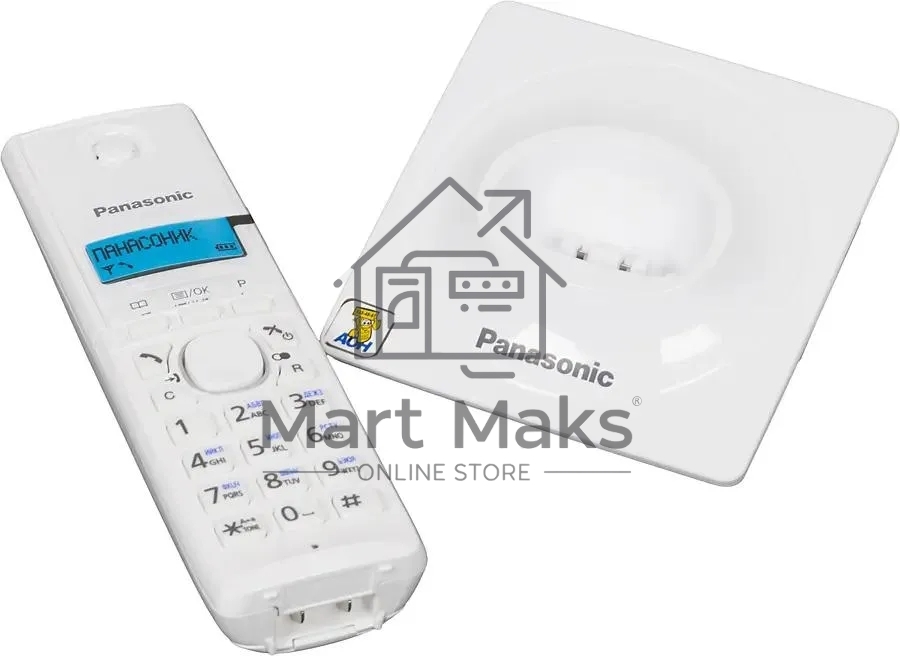 Телефон беспроводной (DECT) Panasonic KX-TG1711RUW (белый) АОН, Caller ID,12 мелодий звонка,подсветка дисплея,поиск трубки