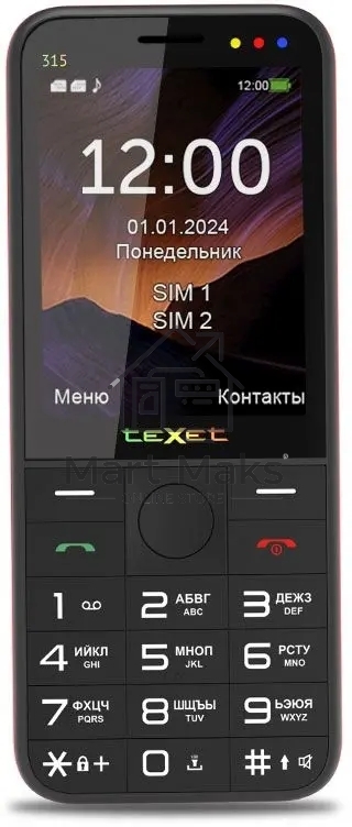 Мобильный телефон TeXet TM-315 цвет черный-красный