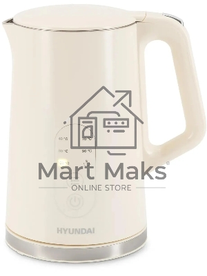 Чайник электрический Hyundai HYK-S3605 1.7 л, 2200 Вт, кремовый корпус: металл