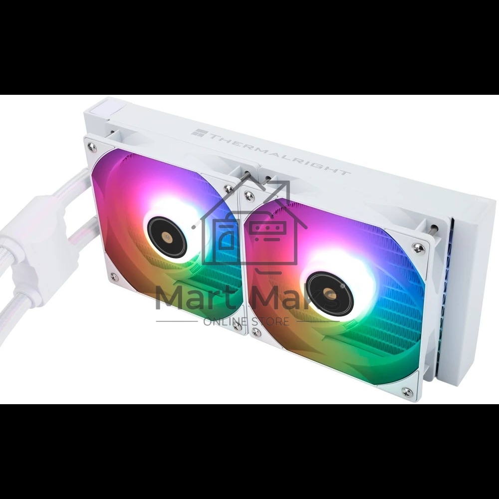Водяное охлаждение для процессора Thermalright Frozen Notte 240 White ARGB V2 белый (240mm, ARGB/ Fans: 2x120mm, 72.37CFM, 27.7dBA, 2000RPM/ Pump height 54mm, 28dBA, 5300RPM, Rad thickness 27mm/ S: 1200, 1700, 1851, 2011, 2066, 115X, AM2, AM2+, AM3, AM3+,
