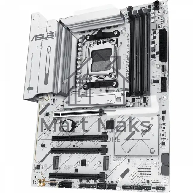 Материнская плата ASUS X870 MAX GAMING WIFI7 W, AM5, AMD X870, 4xDDR5, 4xSATA, 3xM.2, 1xPCIe 5.0 x16, 2xPCIe 4.0 x16, 1xPCIe 3.0 x16, 1xHDMI, 2xUSB Type-C (Display), 1x2.5Gb LAN, Wi-Fi 7, Bluetooth 5.4, 2xUSB-C 40Gbps, 1xUSB-A 10Gbps, 3xUSB-A 5Gbps, 4xUSB