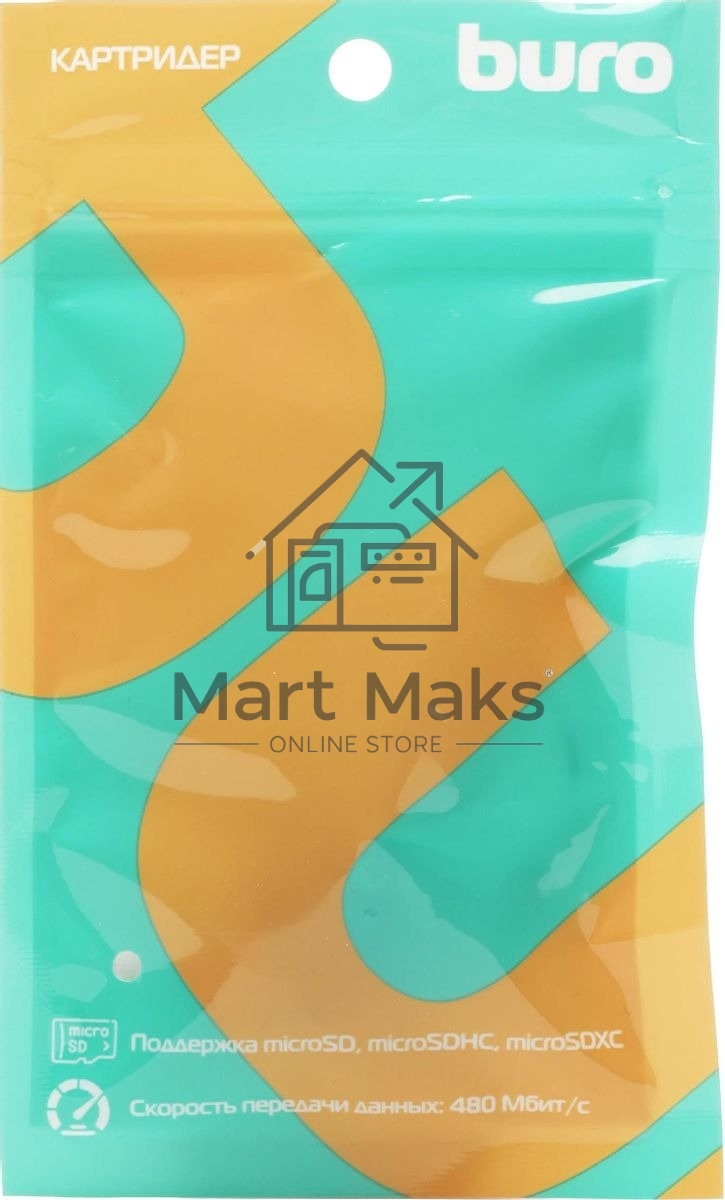 Кард-ридер Buro BU-CR-201/черный/MMC/MS/RS-MMC/SD/SDHC/USB 2.0/пластик