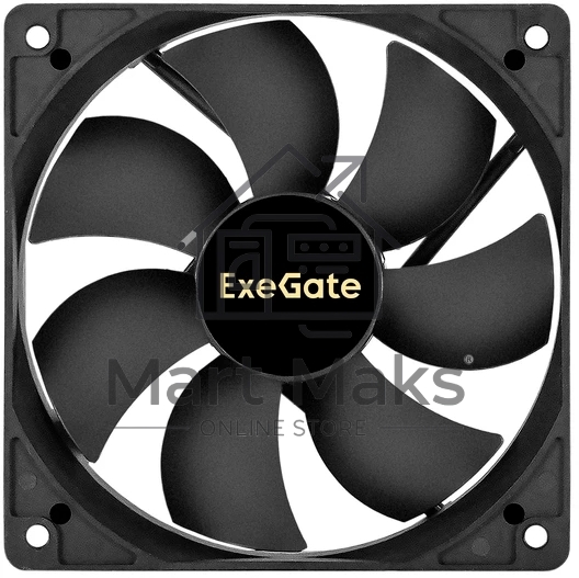 Вентилятор корпусной ExeGate EX12025H2P, 120 мм, 1500 об/мин, 25 дБ, 2-pin, без подсветки