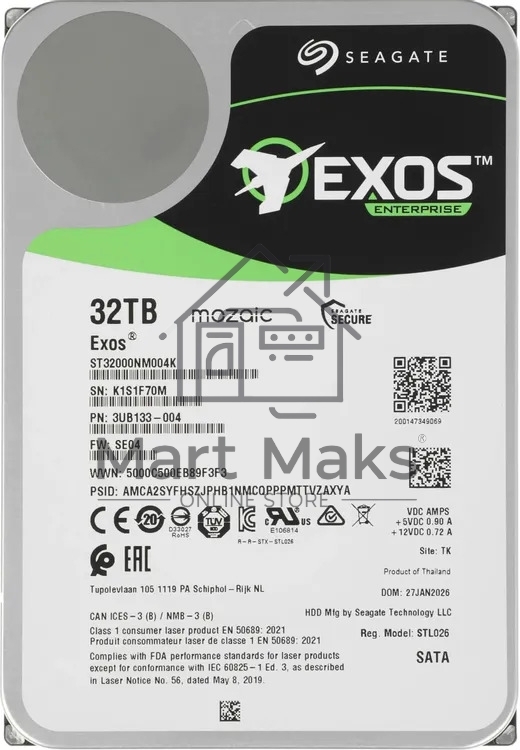 Жесткий диск HDD Seagate Exos M 32Tb 7200rpm SATA 512Mb 3.5