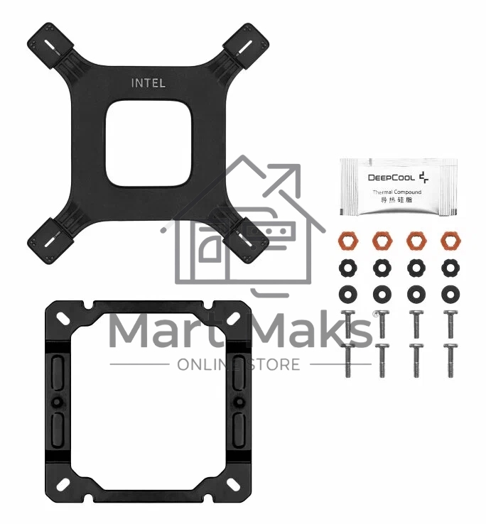 Кулер для процессора DEEPCOOL AG400 DIGITAL BK черный, 120 мм, алюминий/медь, 2100 об/мин, 31.6 дБ, 4 pin, 220 Вт, 152.7 мм