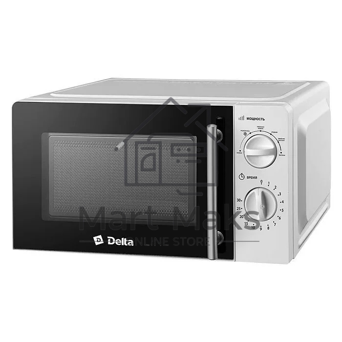 Микроволновая печь DELTA DL-86L20 белый, 20 л, 700 Вт, переключатели - поворотный механизм