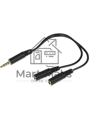 Адаптер аудио A4Tech AD-3P 2xJack 3.5 (f)/Jack 3.5 (m) 0.2м. черный