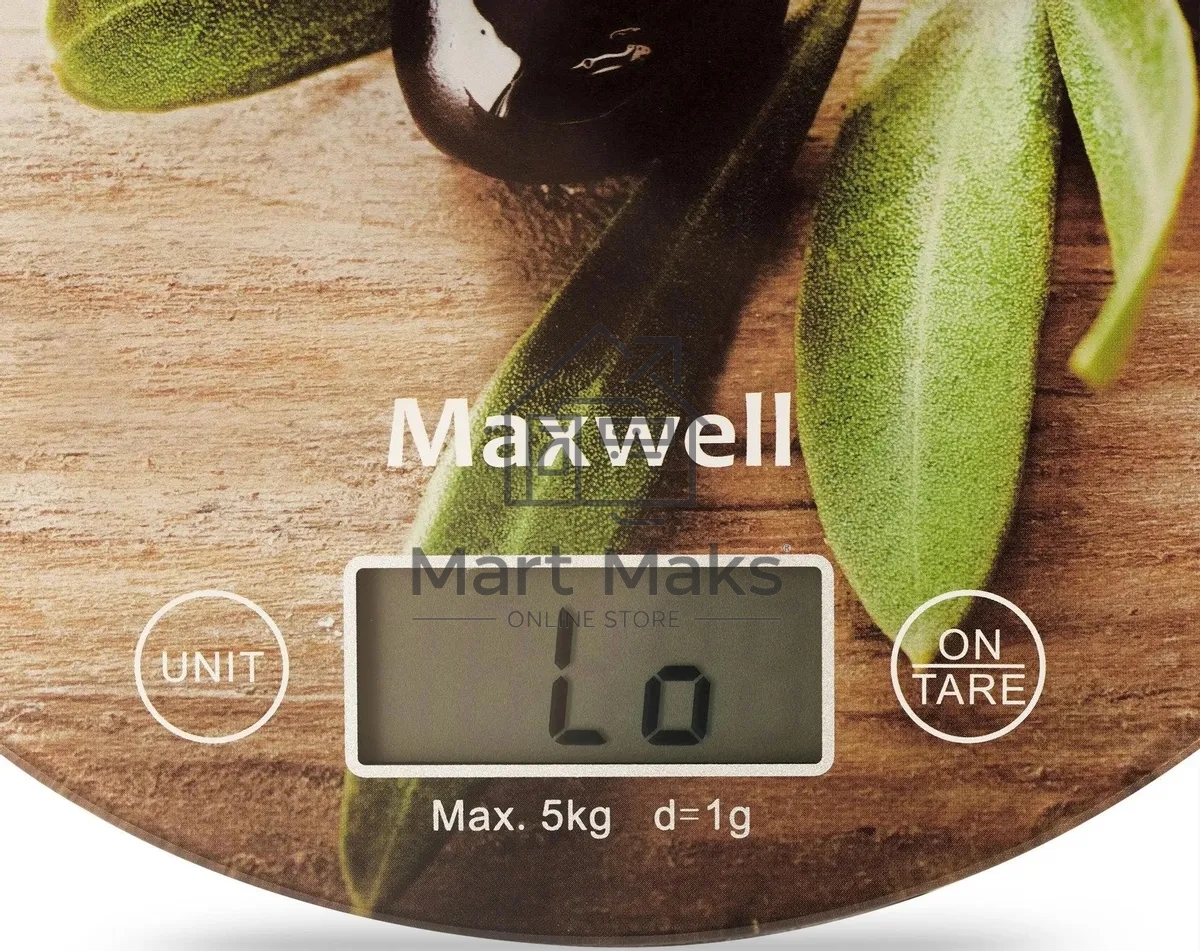 Весы кухонные электронные Maxwell MW-1468(BN) 5 кг, пластик, рисунок