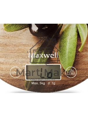 Весы кухонные электронные Maxwell MW-1468(BN) 5 кг, пластик, рисунок
