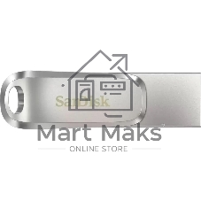 Флешка USB Sandisk Ultra Dual Luxe (SDDDC4-032G-G46), 32Gb, USB 3.2 Gen 1/Type-C, R/W 150/40, серебристый