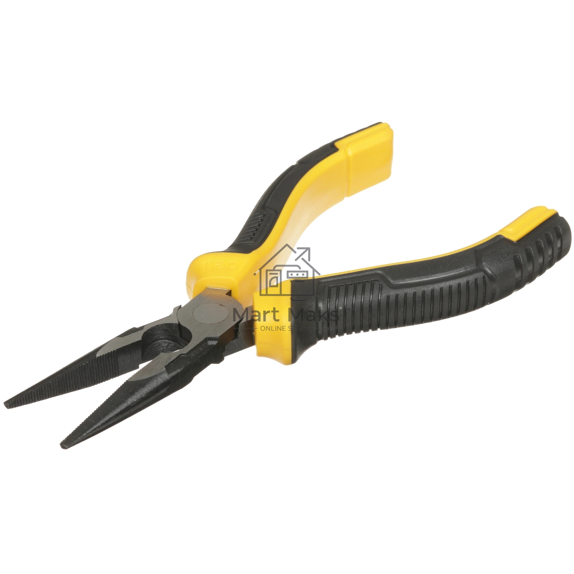 Удлиненные плоскогубцы Deli DL0101 160 мм, двухкомпонентная прорезиненная рукоять