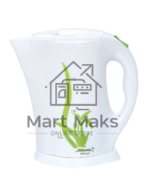 Чайник электрический Atlanta, ATH-2305Тэн, 1,7л, 2000Вт, белый с зеленым, автомат откл при закипании, защита от перегрева воды, фильтр Чайник электрический Atlanta, ATH-2305Тэн, 1,7л, 2000Вт, белый с зеленым, автомат откл при закипании, защита от перегрева воды, фильтр