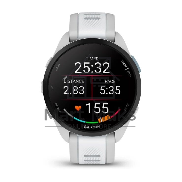 Смарт-часы Garmin Forerunner 165 белый, серый ремешок 43мм