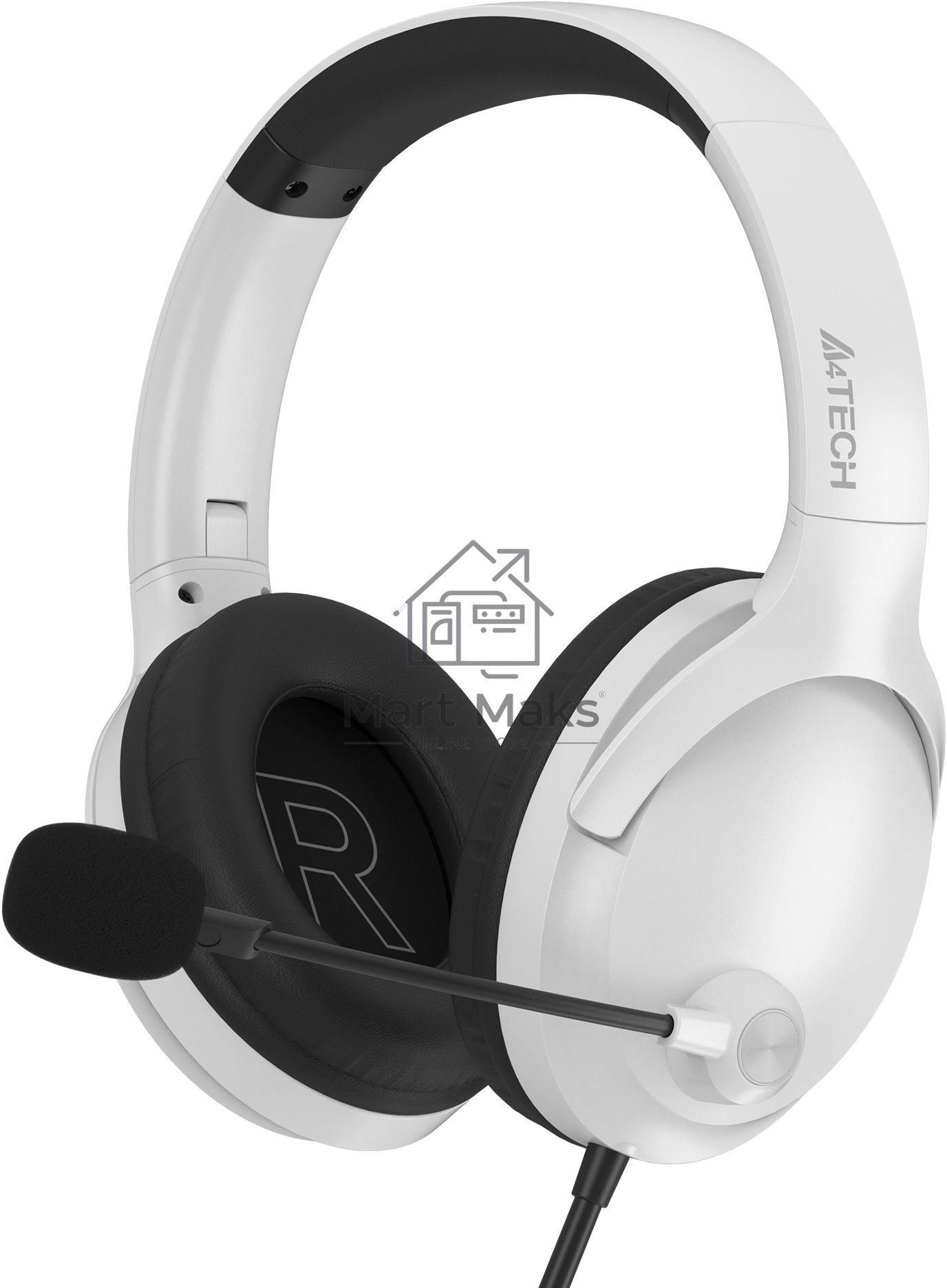 Наушники с микрофоном A4Tech Fstyler FH280U белый 2м мониторные USB оголовье