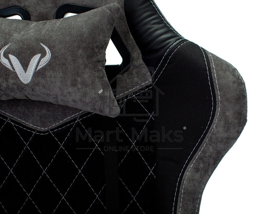 Кресло игровое Бюрократ VIKING 7 KNIGHT B FABRIC черный текстиль/эко.кожа крестовина металл/пластик