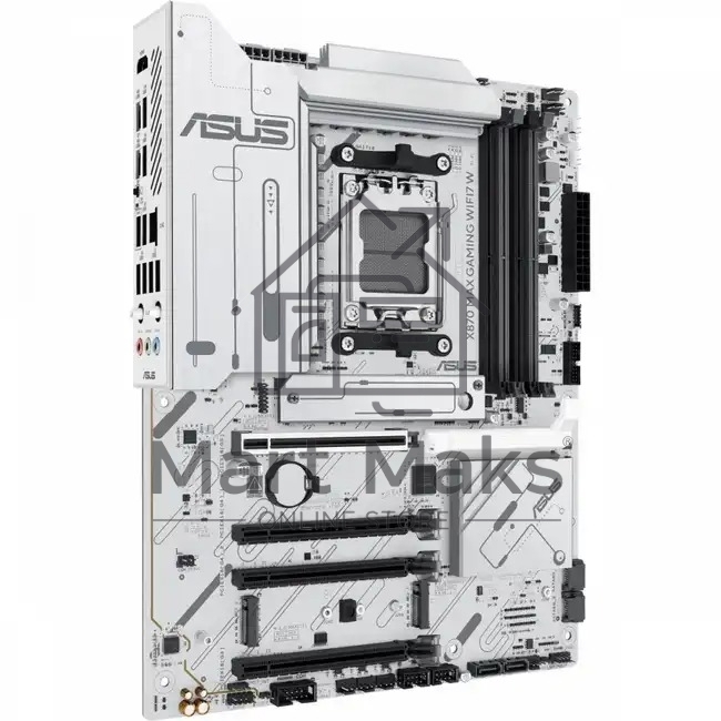 Материнская плата ASUS X870 MAX GAMING WIFI7 W, AM5, AMD X870, 4xDDR5, 4xSATA, 3xM.2, 1xPCIe 5.0 x16, 2xPCIe 4.0 x16, 1xPCIe 3.0 x16, 1xHDMI, 2xUSB Type-C (Display), 1x2.5Gb LAN, Wi-Fi 7, Bluetooth 5.4, 2xUSB-C 40Gbps, 1xUSB-A 10Gbps, 3xUSB-A 5Gbps, 4xUSB