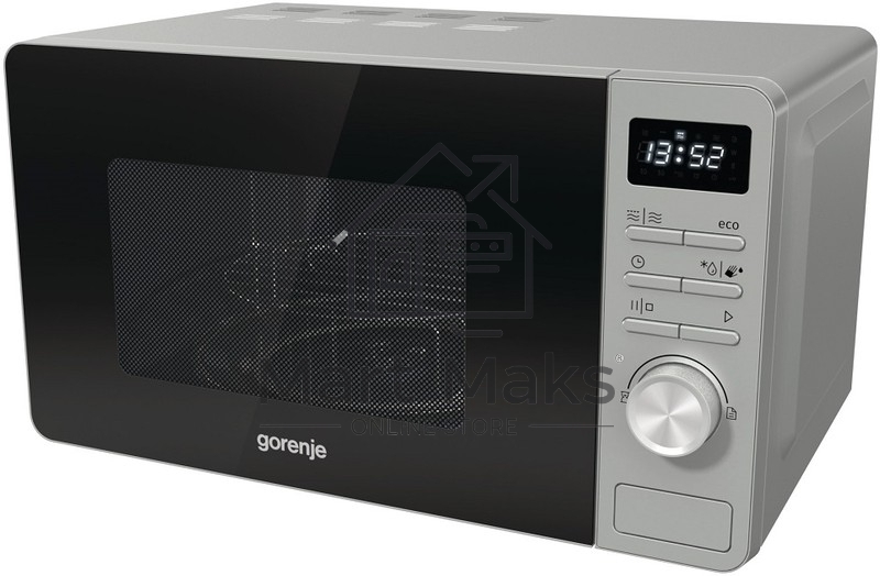 Микроволновая печь Gorenje GRILL MO23A4X нержавеющая сталь, 23 л, 800 Вт, переключатели - поворотный механизм/кнопки