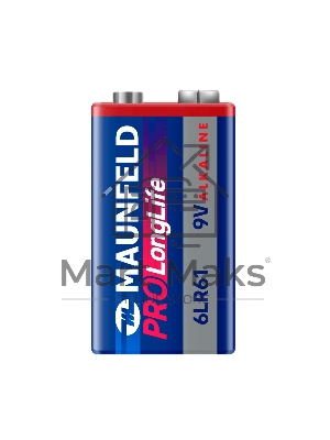 Батарейки Maunfeld PRO Long Life Alkaline 9V(6LR61) MB9-BL1, блистер 1 шт.