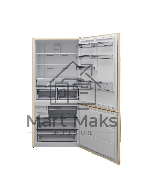 Холодильник Sharp SJ-653GHXJ52R бежевый двухкамерный 400/164 л морозилка снизу, No Frost