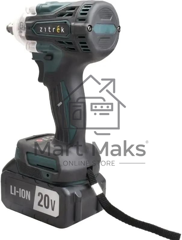Гайковерт Zitrek Crusher 20 зеленый/черный аккум. патрон:квад.1/2
