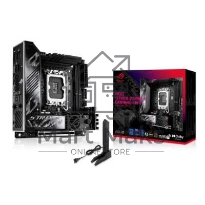 Материнская плата ASUS ROG STRIX Z890-I GAMING WIFI, LGA 1851, Intel Z890, 2xDDR5, 2xSATA, 2xM.2, 1xPCIe 5.0 x16, 1xHDMI, 2xUSB-C Thunderbolt 4, 1xUSB-C 20Gbps, 3xUSB-A 10Gbps, 1xUSB-A 5Gbps, 2xUSB-A 2.0, 1x 2.5Gb LAN, Mini-ITX