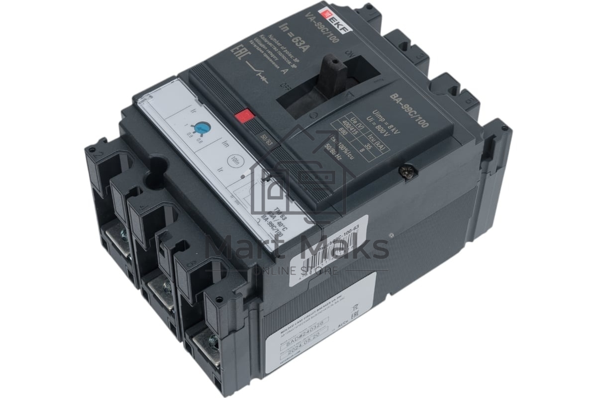 Выключатель автоматический EKF PROxima mccb99C-100-63 3п 100/63А 36кА ВА-99C Compact NS