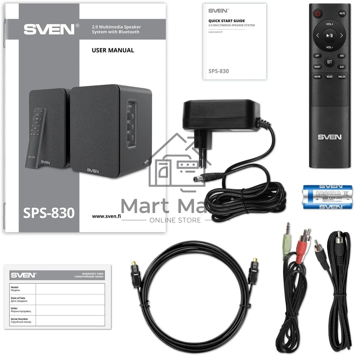 Акустическая система SVEN АС SPS-830 2.0 черный 60Вт BT