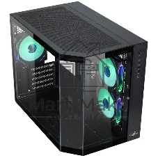 Корпус mATX Eurocase M2771 black, без БП, закаленное стекло 2 стороны