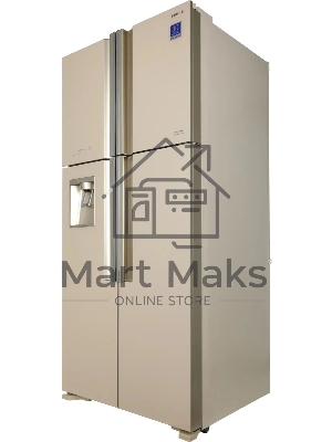 Холодильник Hitachi R-W660PUC7 GBE бежевый стекло двухкамерный инвертер 396/144л морозилка сверху, No Frost, Side by Side