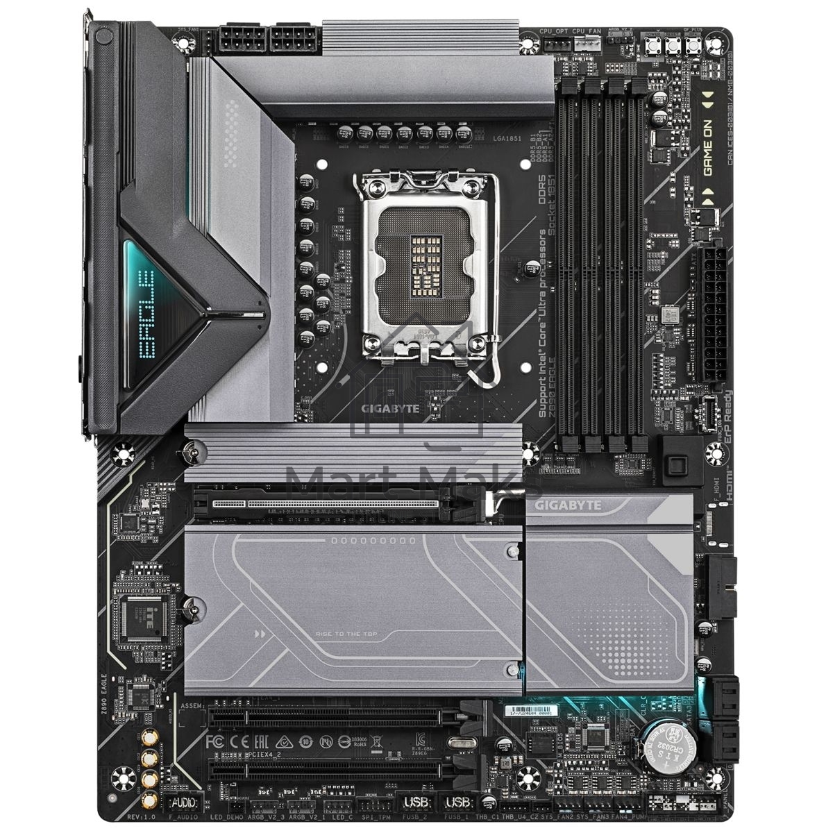 Материнская плата Gigabyte Z890 EAGLE, LGA 1851, Intel Z890, 4xDDR5, 4xSATA, 4xM.2, 1xPCIe 5.0 x16, 2xPCIe 4.0 x4, 1xDP, 1xUSB-C, 1x 2.5Gb LAN, 4xUSB-A 3.2 Gen 1, 2xUSB-A 3.2 Gen 2, 3x3.5 мм, 7.1, 1xUSB4, ATX